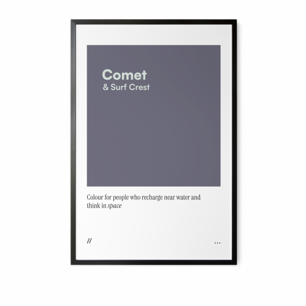 Minimal mint and purple charcoal colour block art print.