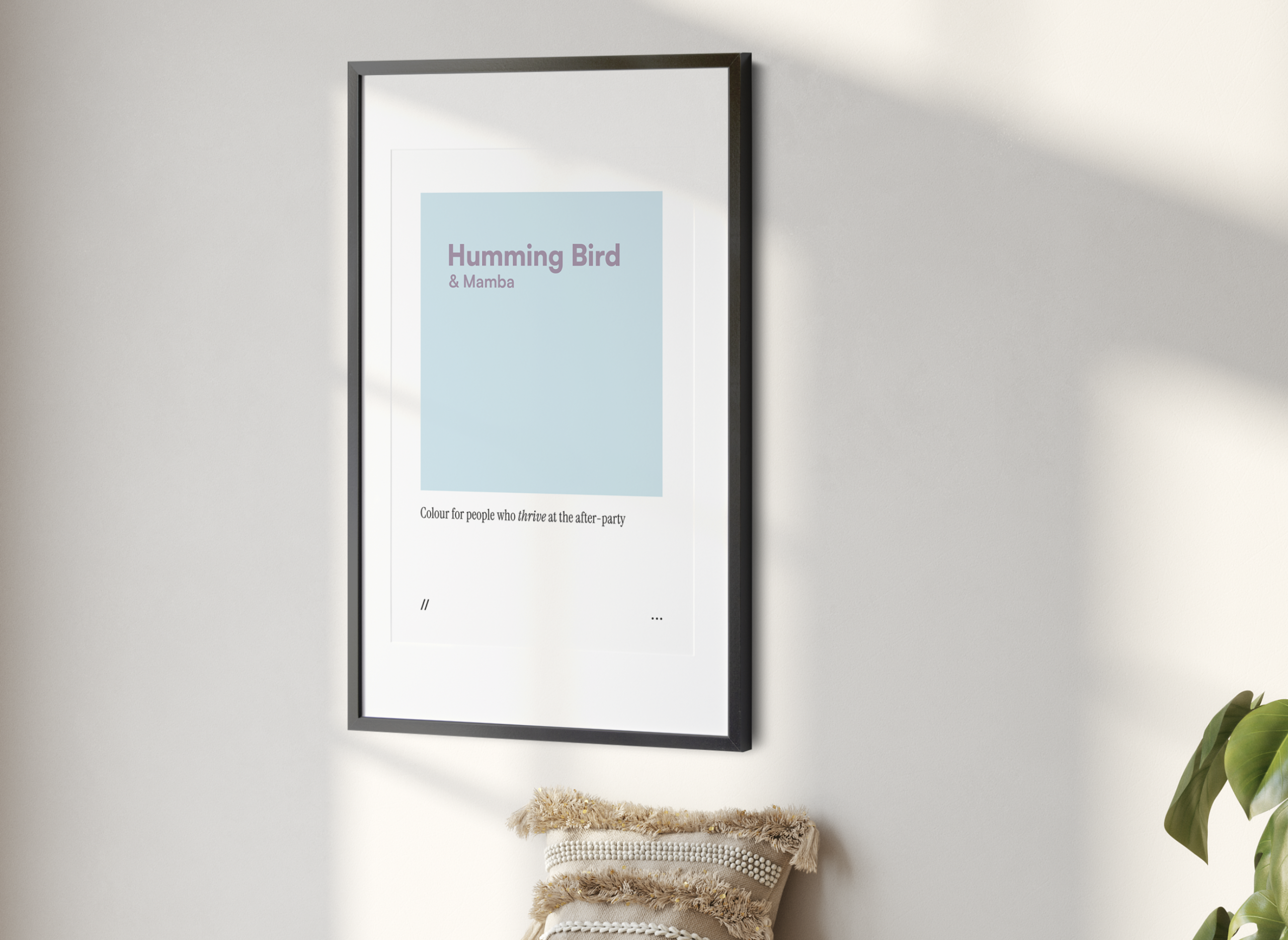 Hummingbird & Mamba // coded colour print