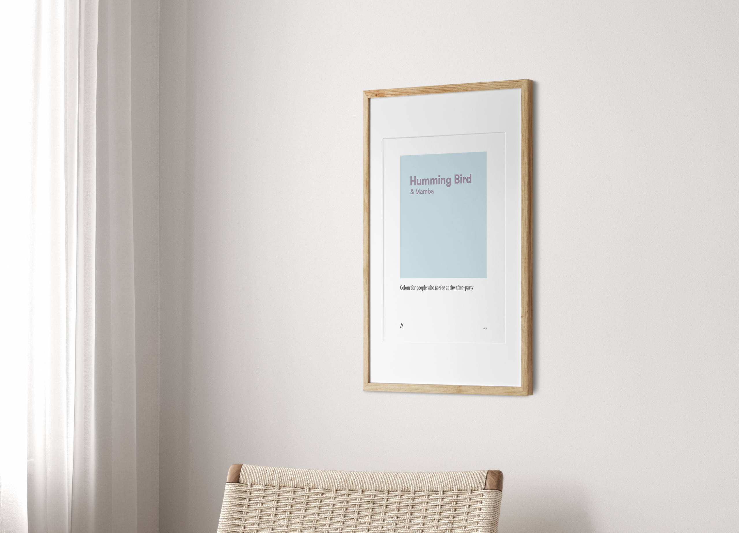 Hummingbird & Mamba // coded colour print