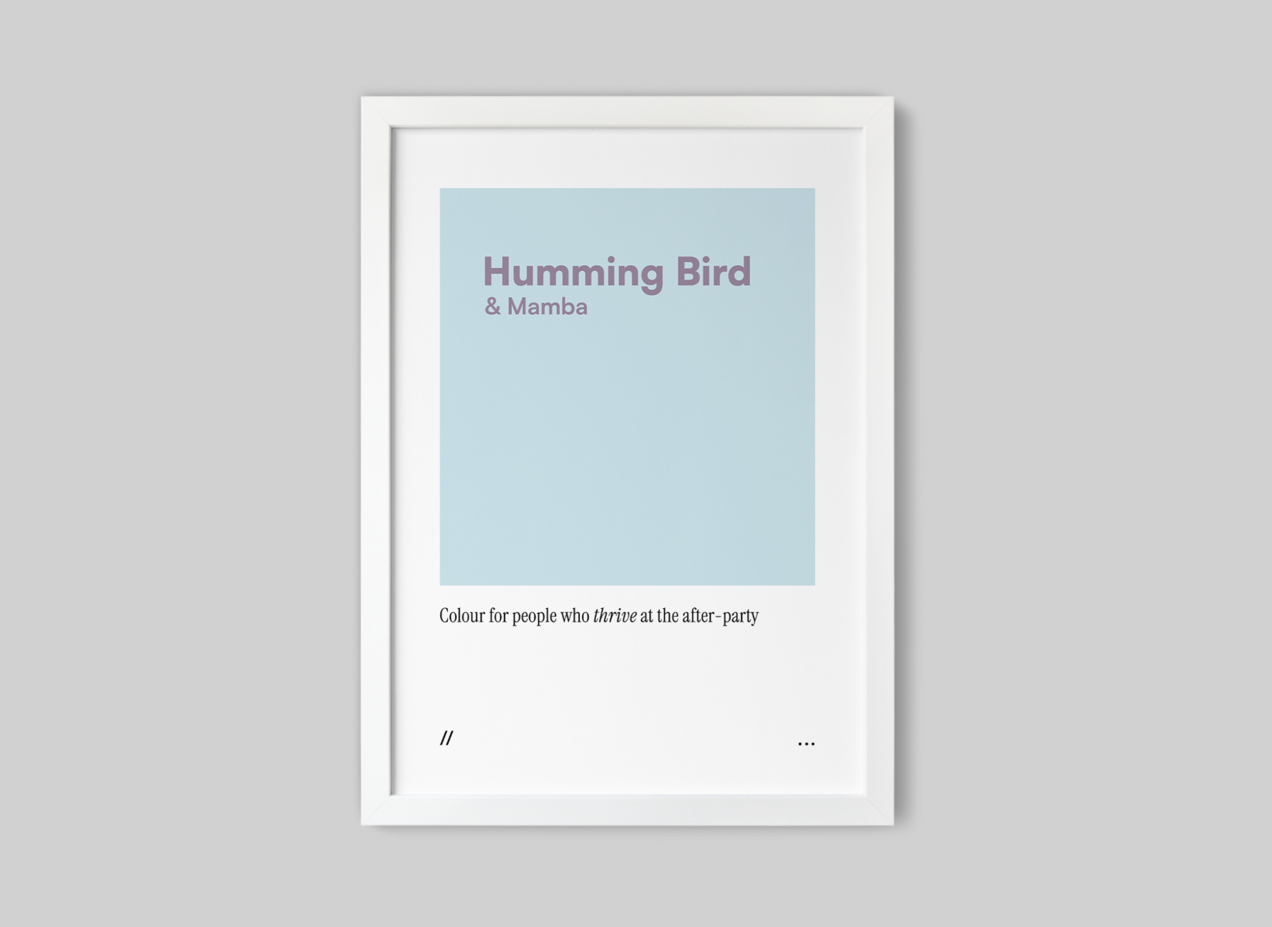 Hummingbird & Mamba // coded colour print