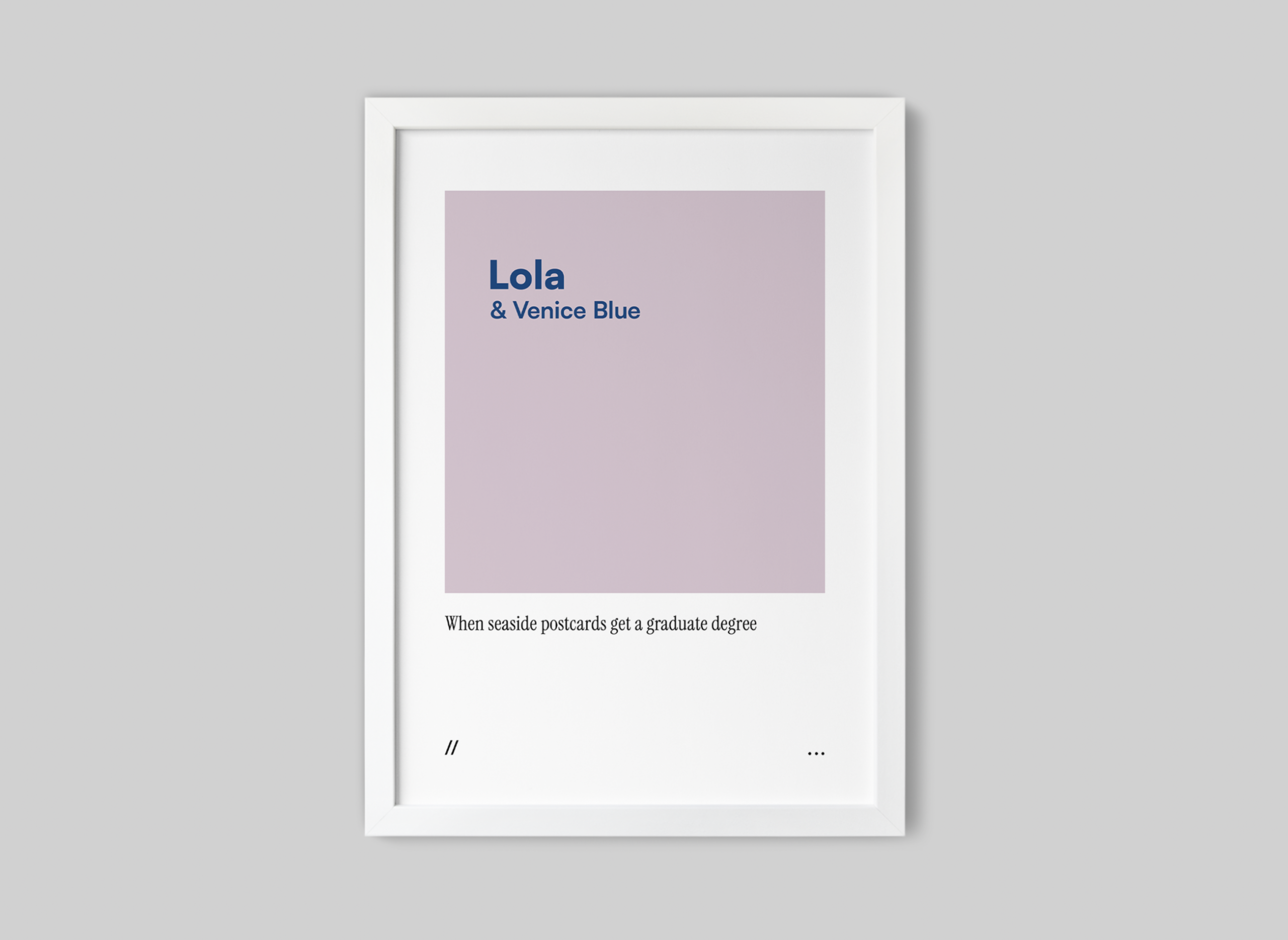 Lola & Venice Blue // coded colour print