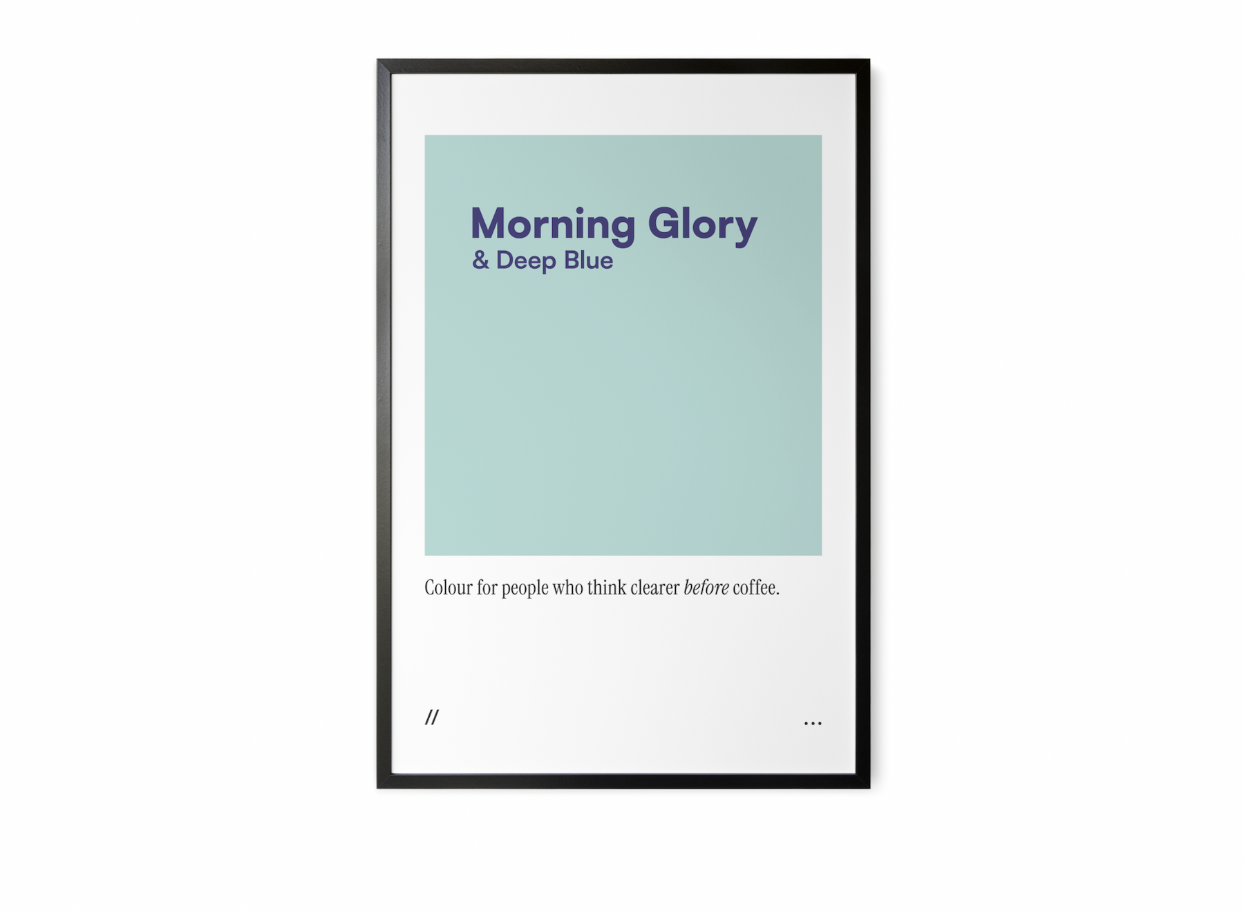 Minimal sky blue and deep moody wall art print.