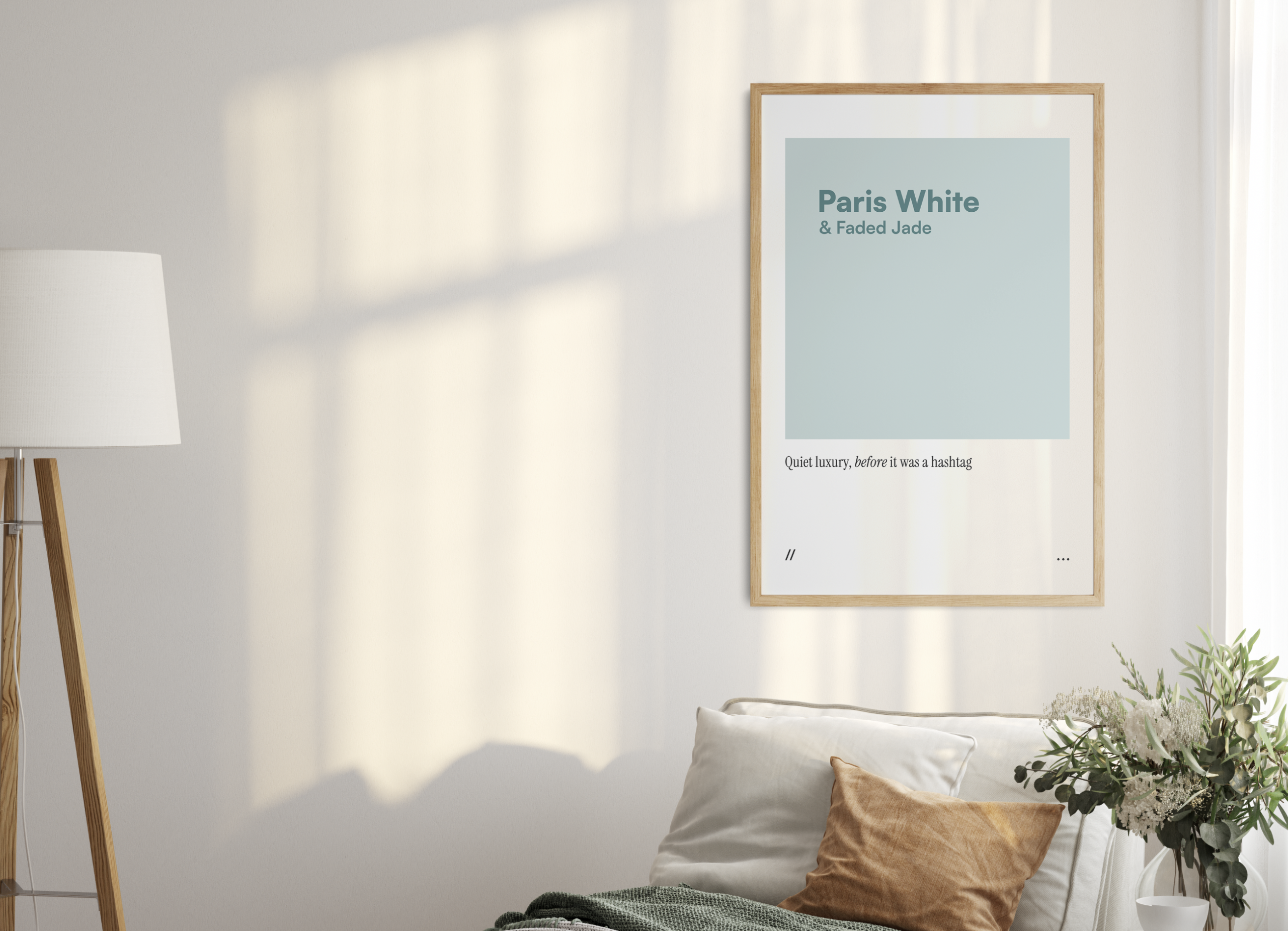 Paris White & Faded Jade // coded colour print