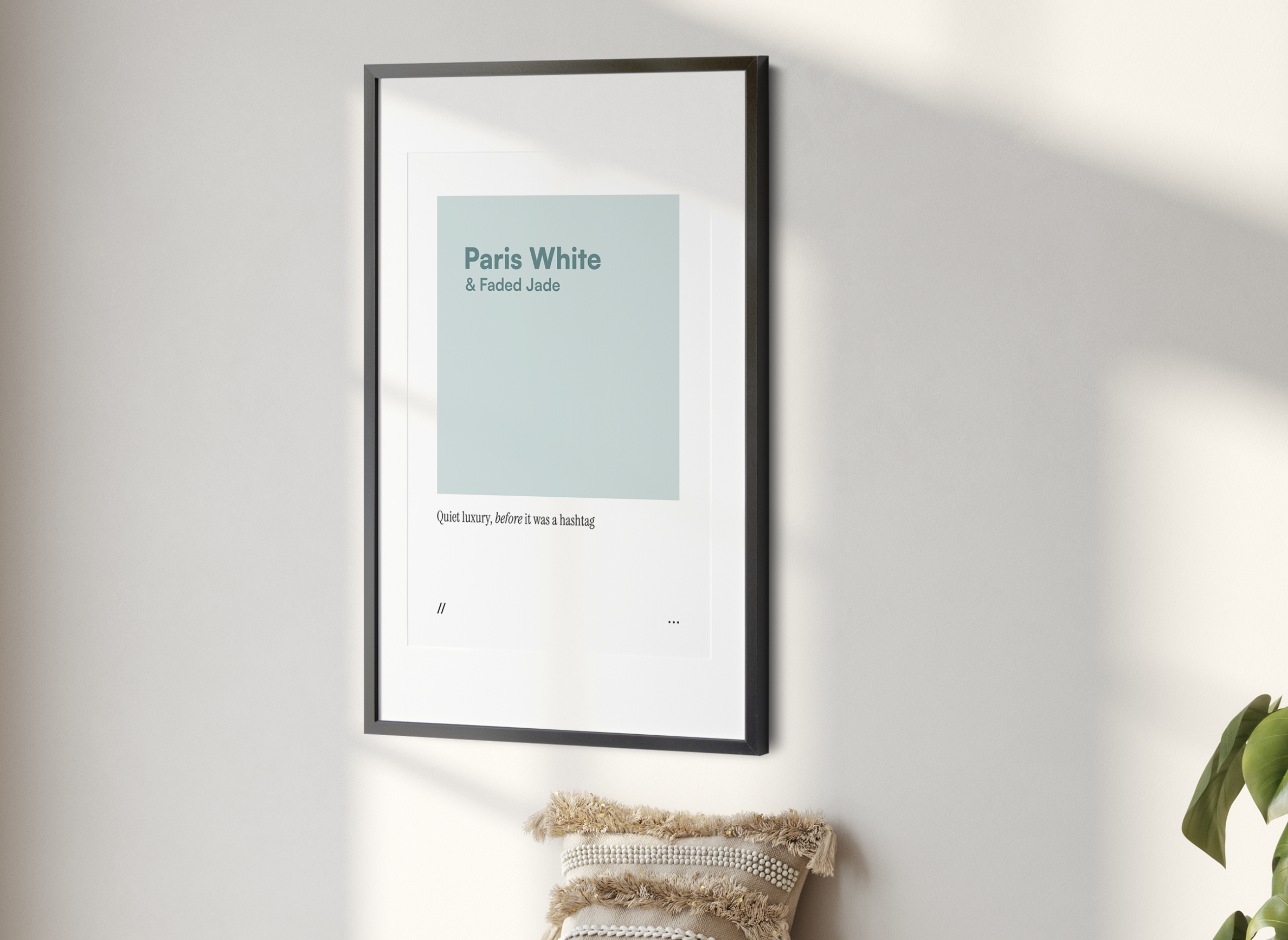 Paris White & Faded Jade // coded colour print