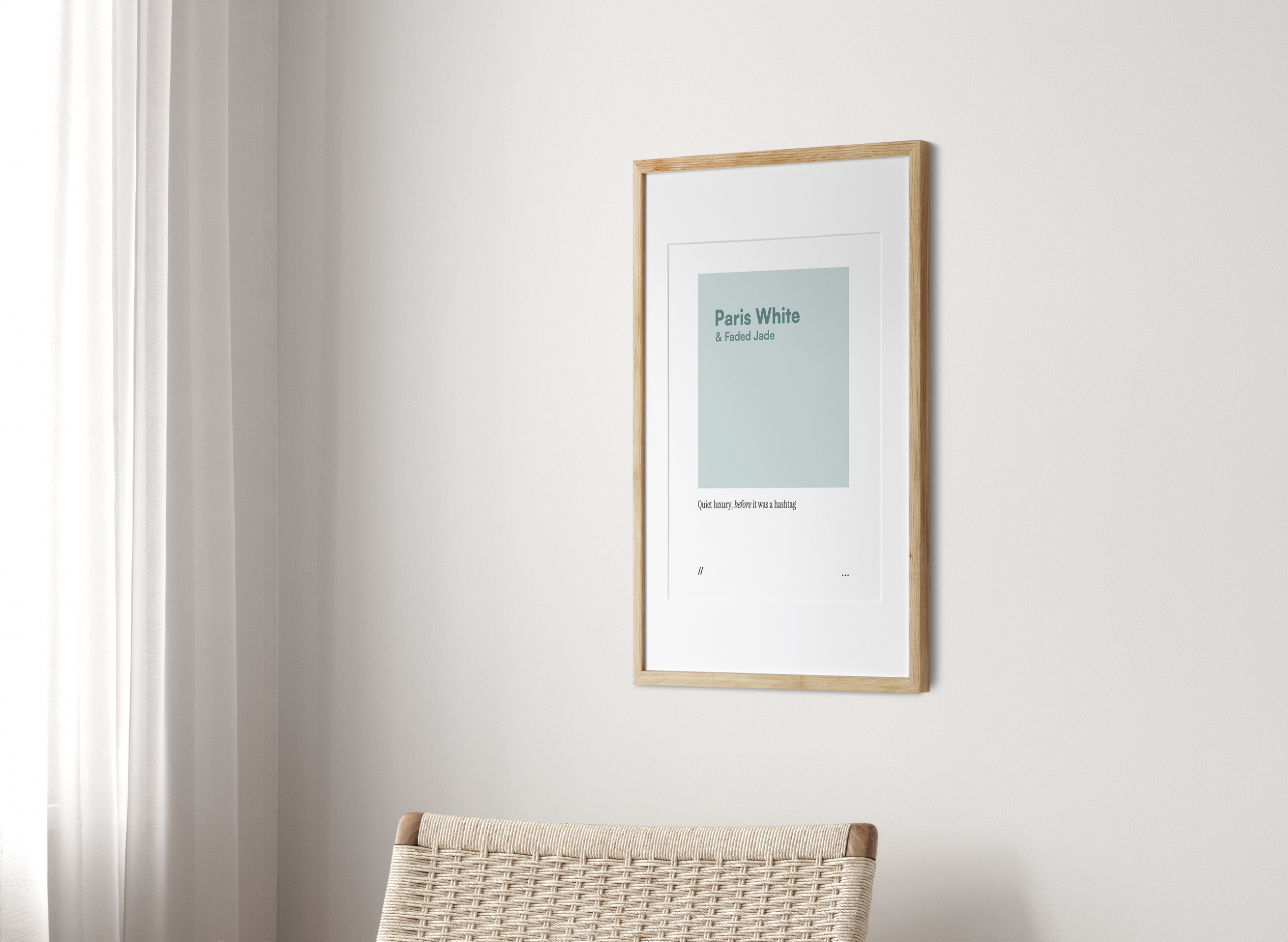 Paris White & Faded Jade // coded colour print