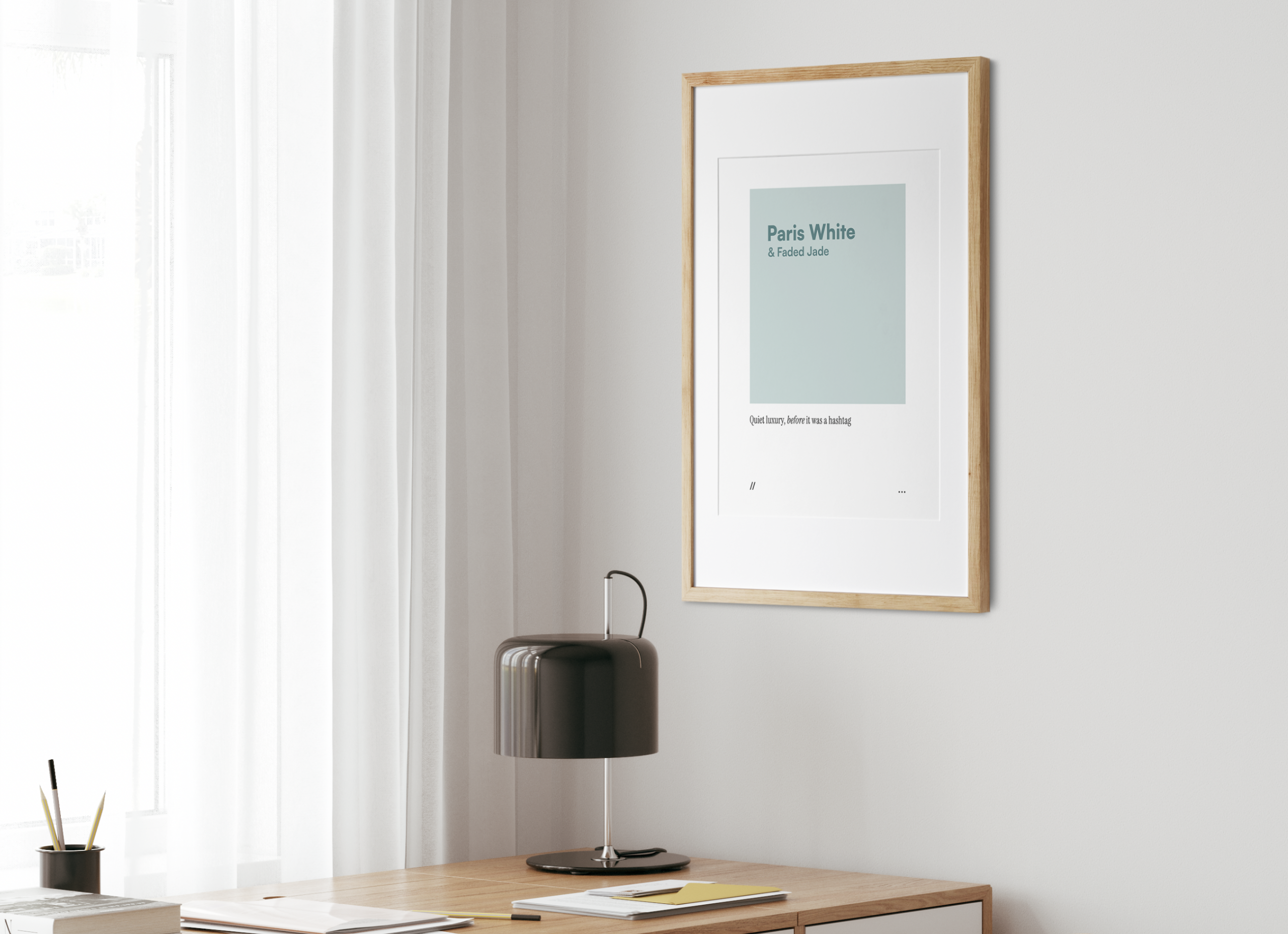 Paris White & Faded Jade // coded colour print