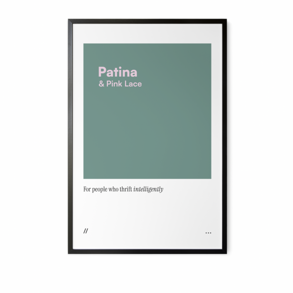 Minimal patina green and soft pink art print.