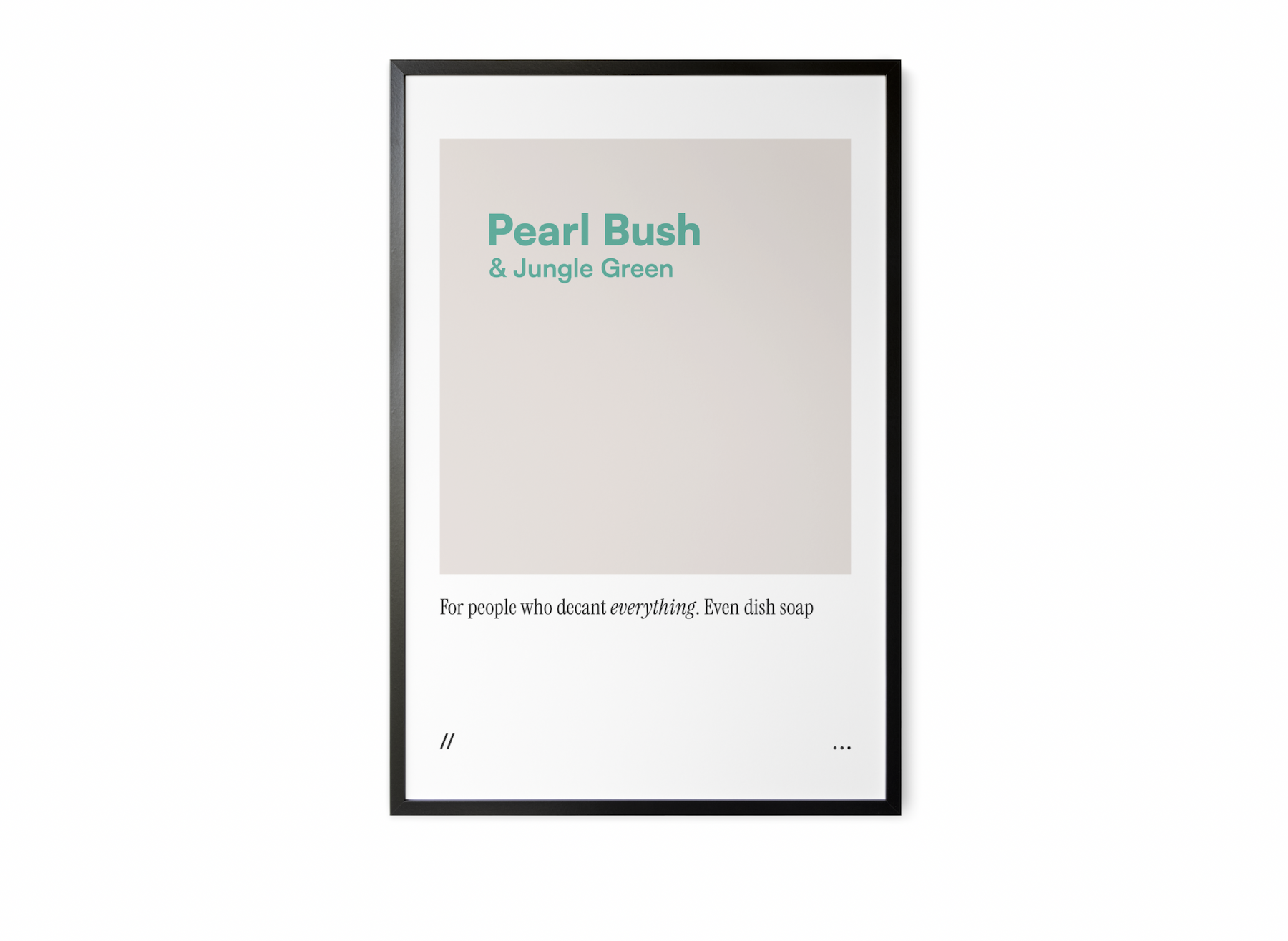 Minimal pearl neutral and green colour block art print.