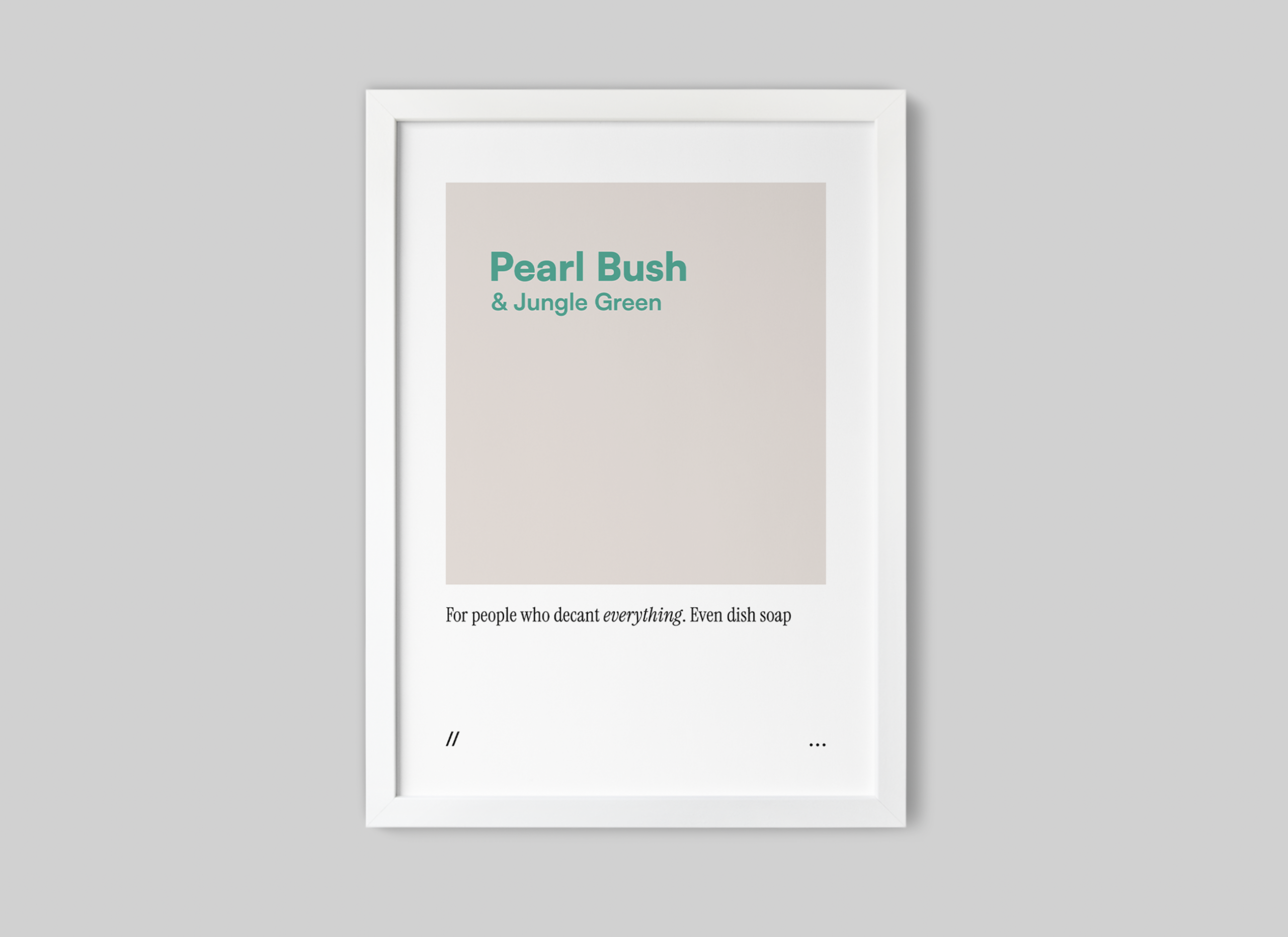 Pearl Bush & Jungle Green // coded colour print