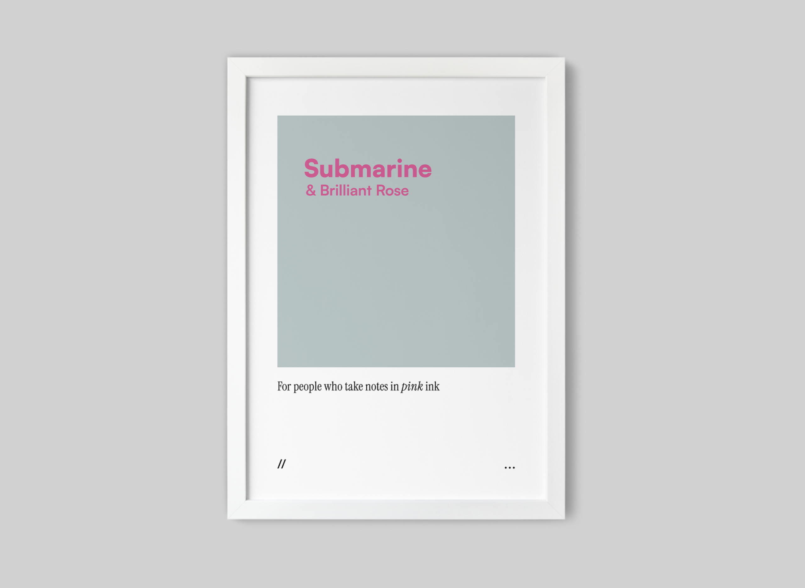 Submarine & Brilliant Rose // coded colour print