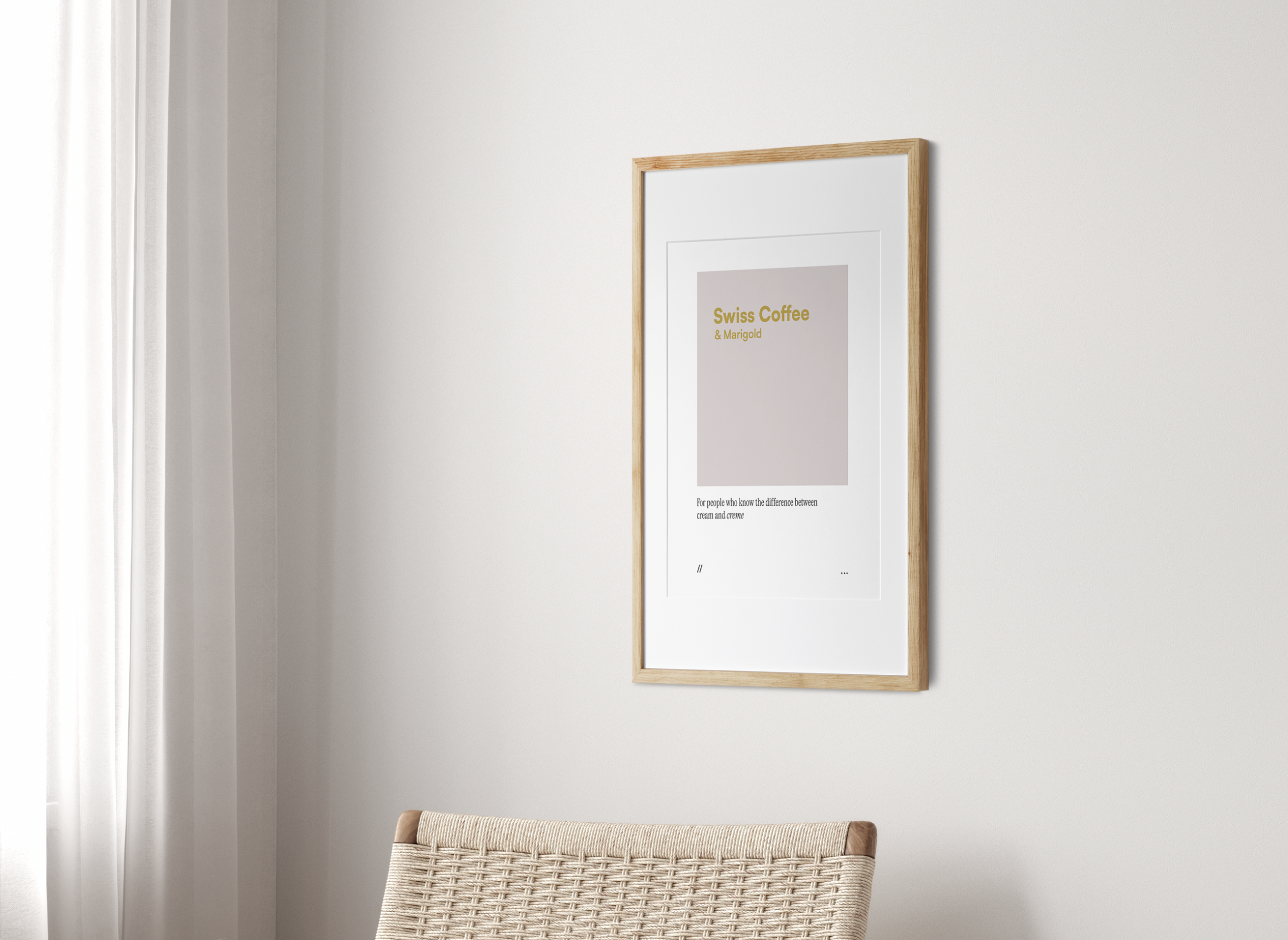 Swiss Coffee & Marigold // coded colour print