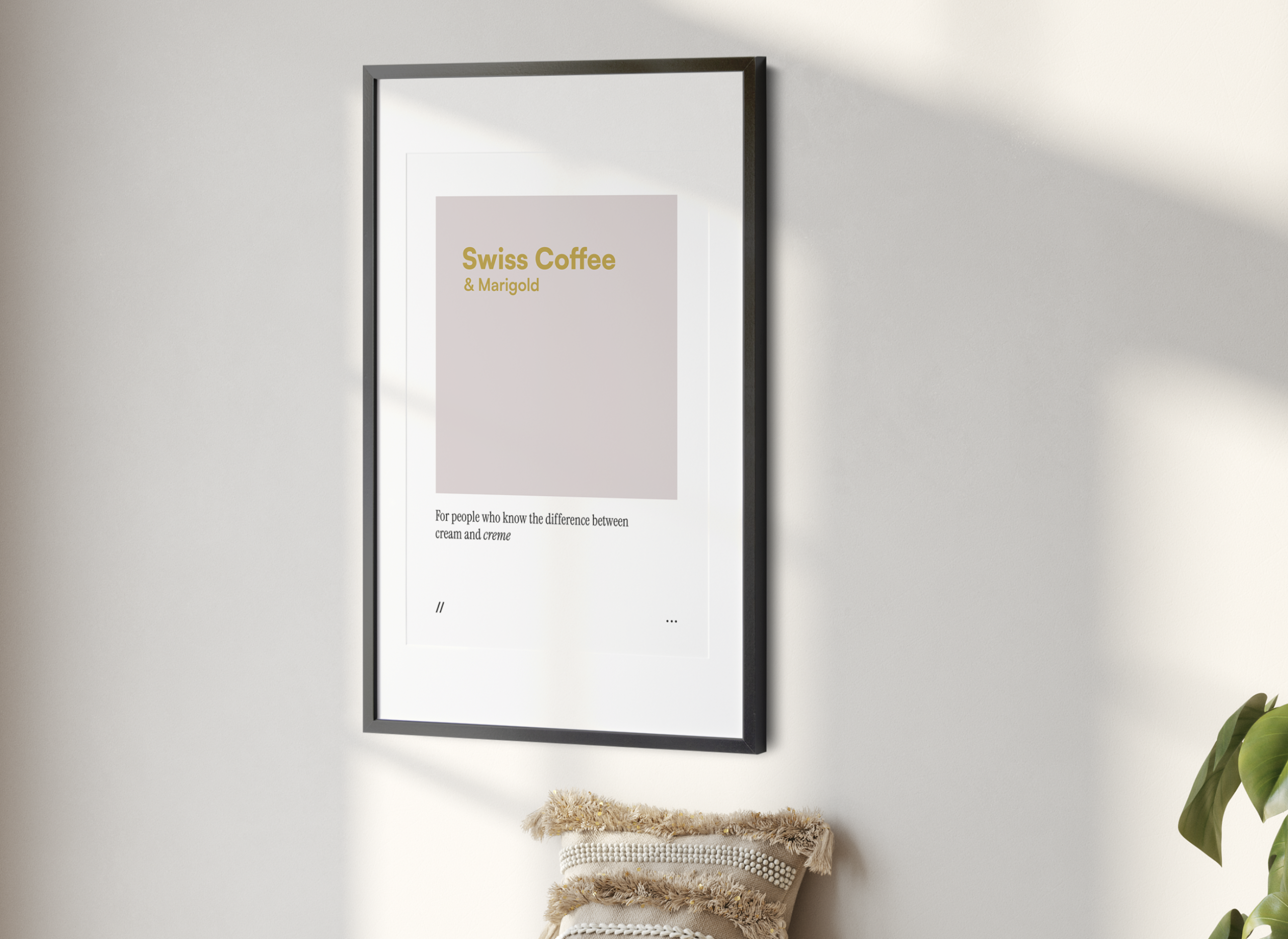 Swiss Coffee & Marigold // coded colour print