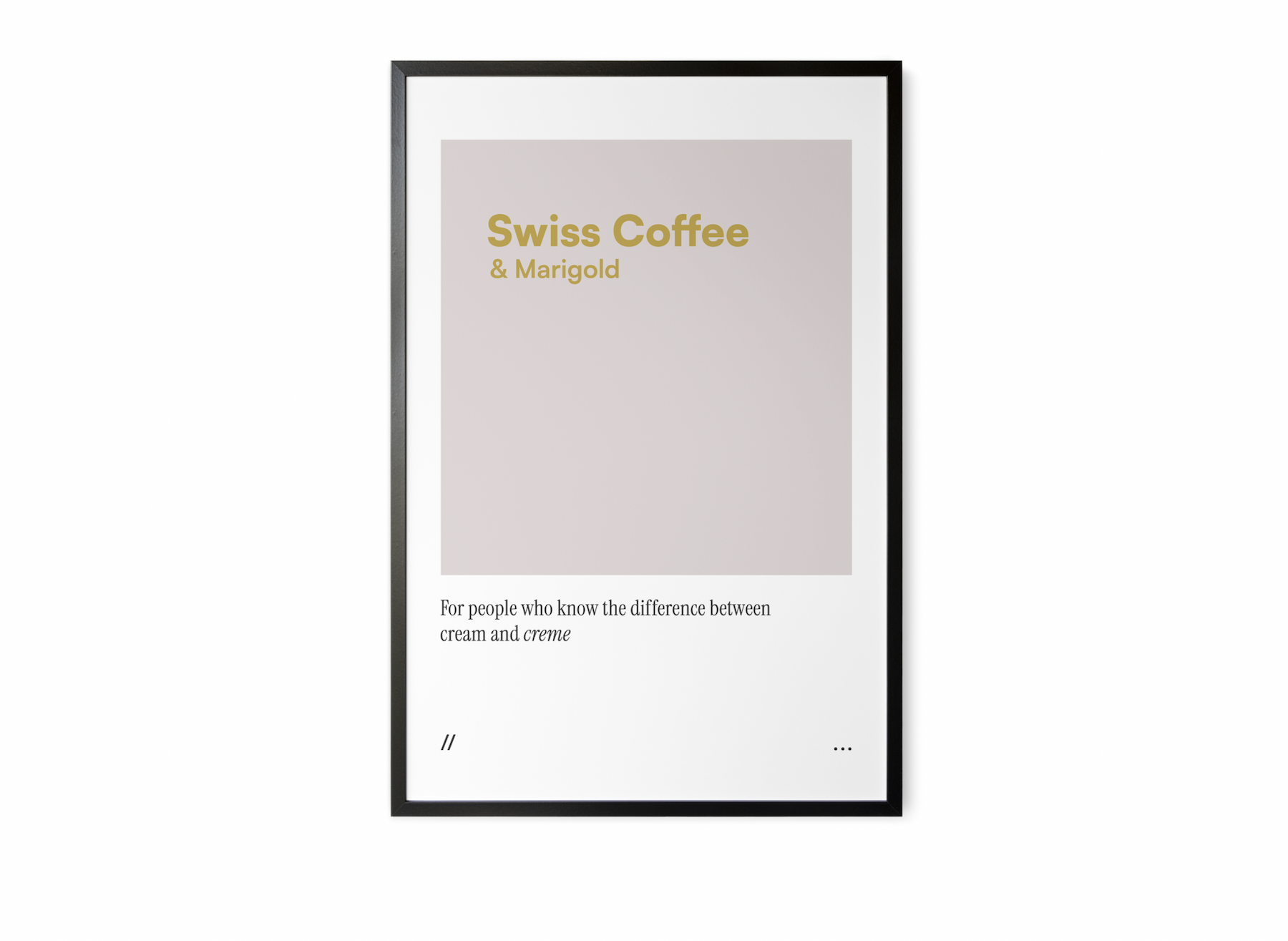 Minimal coffee cream and marigold colour block art print with subtle editorial quote, modern wall decor by Papersoda.