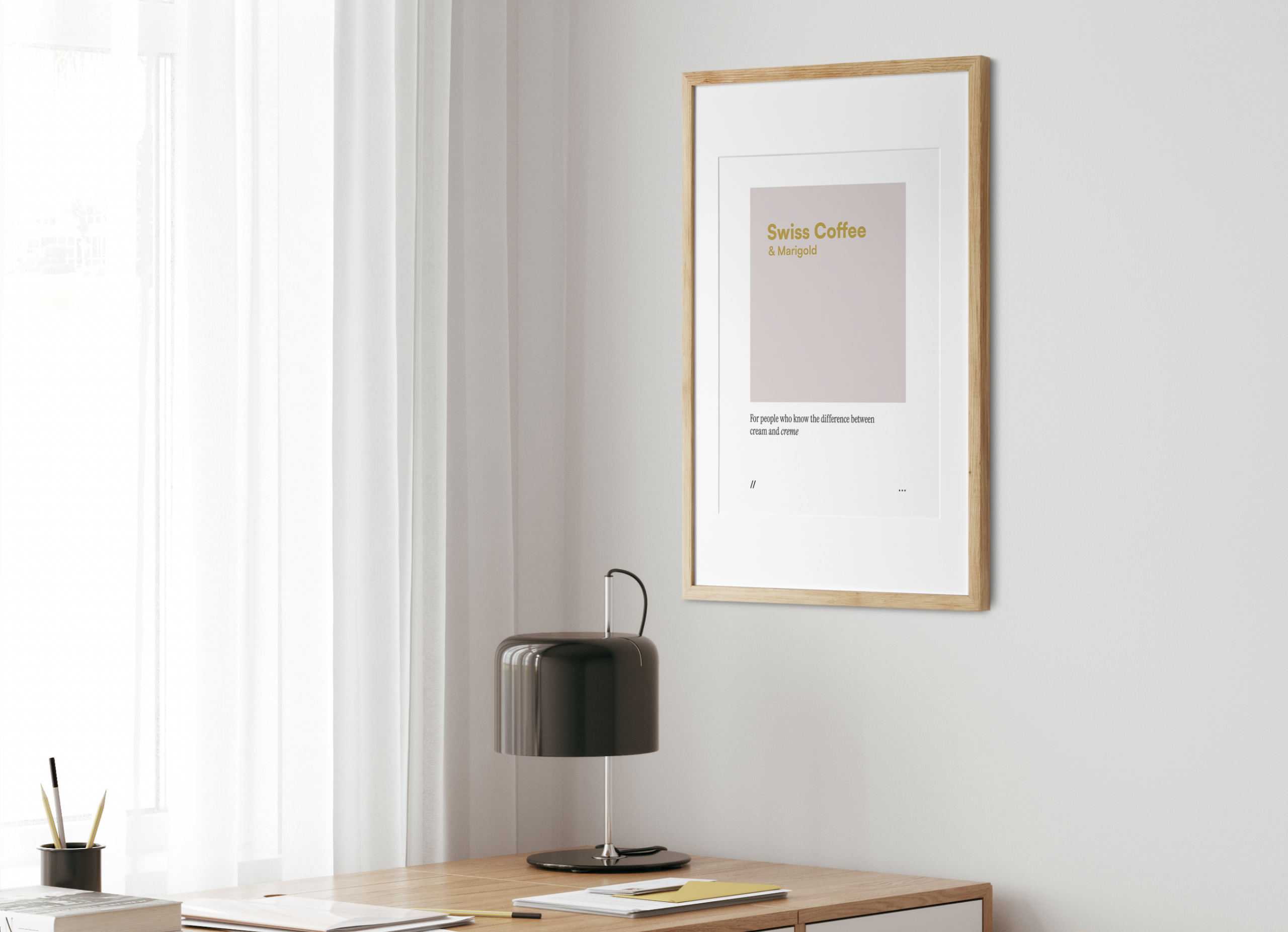 Swiss Coffee & Marigold // coded colour print