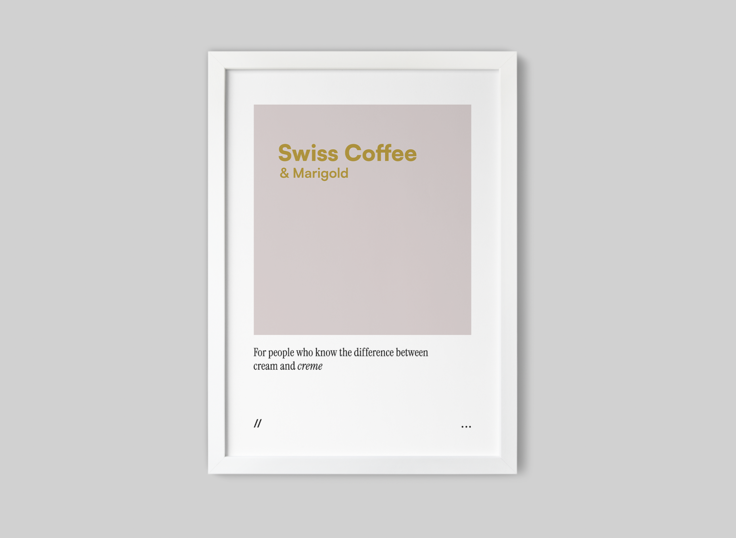 Swiss Coffee & Marigold // coded colour print