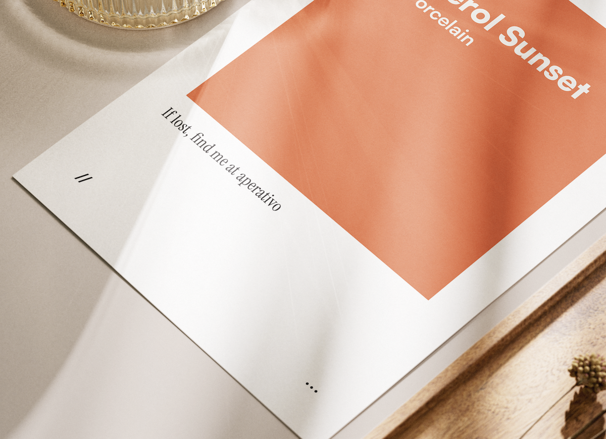 Aperol Sunset & Porcelain // coded colour print