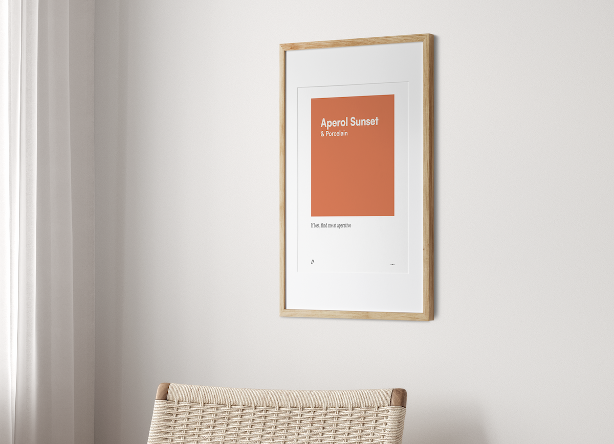Aperol Sunset & Porcelain // coded colour print