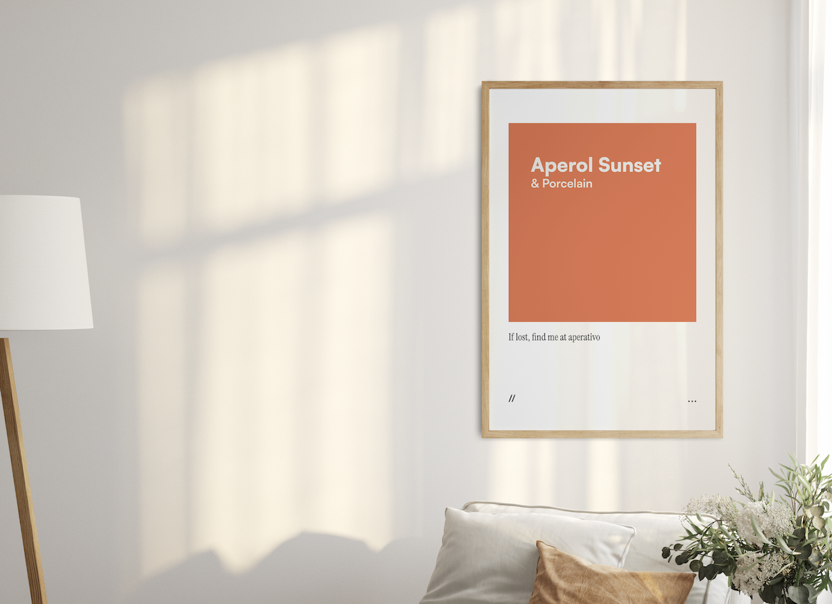 Aperol Sunset & Porcelain // coded colour print